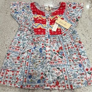 NWT Anthropologie Let Me Be Floral Patchwork Ruffle Button Blouse